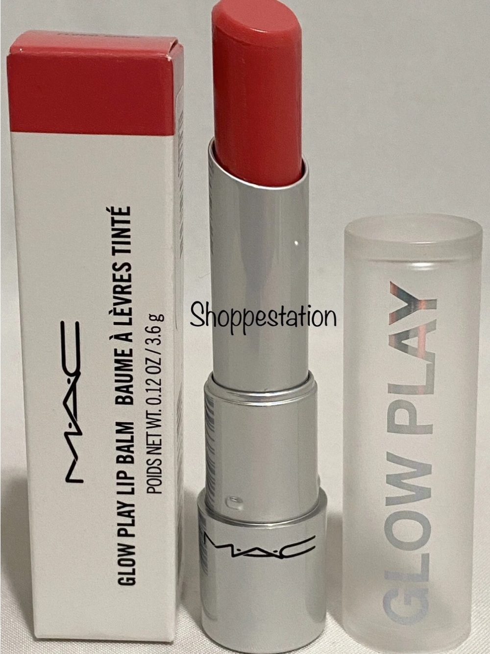 MAC Cosmetics Glow Play Tinted Lip Balm — Coral Red Pink
